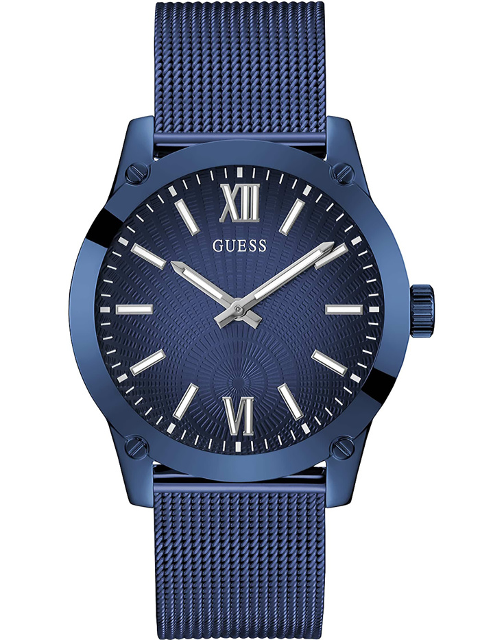 Guess Crescent Roloi Batarias me Ble Metalliko Brasele GW0629G3