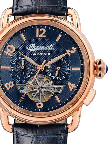 Ingersoll The New England Ρολόι Αυτόματο με Μπλε Δερμάτινο Λουράκι I00902B