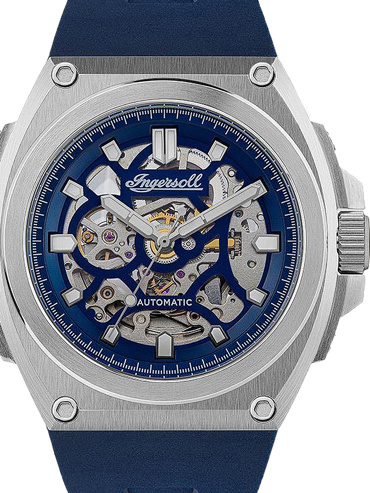 Ingersoll The Motion Ρολόι Αυτόματο με Μπλε Καουτσούκ Λουράκι I11704