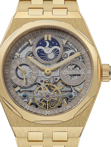 Ingersoll The Broadway Ρολόι Αυτόματο με Χρυσό Μεταλλικό Μπρασελέ I12902