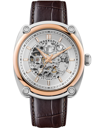 Ingersoll The Michigan Ρολόι Αυτόματο με Καφέ Δερμάτινο Λουράκι I13302