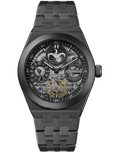 Ingersoll The Broadway Ρολόι Αυτόματο με Μαύρο Κεραμικό Μπρασελέ I15102