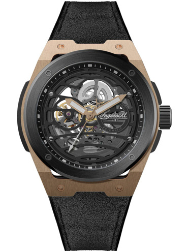 Ingersoll Springfield Ρολόι Αυτόματο με Μαύρο Δερμάτινο Λουράκι I15202