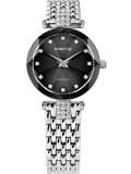 Jowissa Facet Strass Roloi Batarias me Asimi Metalliko Brasele J5.637.M