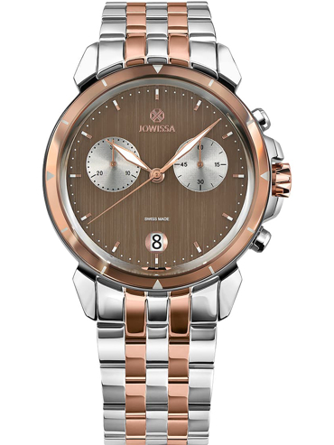 Jowissa LeWy Ρολόι Χρονογράφος Μπαταρίας με Ροζ Χρυσό / Ασημί Μεταλλικό Μπρασελέ J7.020.L
