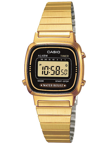 Casio Collection Ρολόι Χρονογράφος Μπαταρίας με Χρυσό Μεταλλικό Μπρασελέ LA670WEGA-1EF