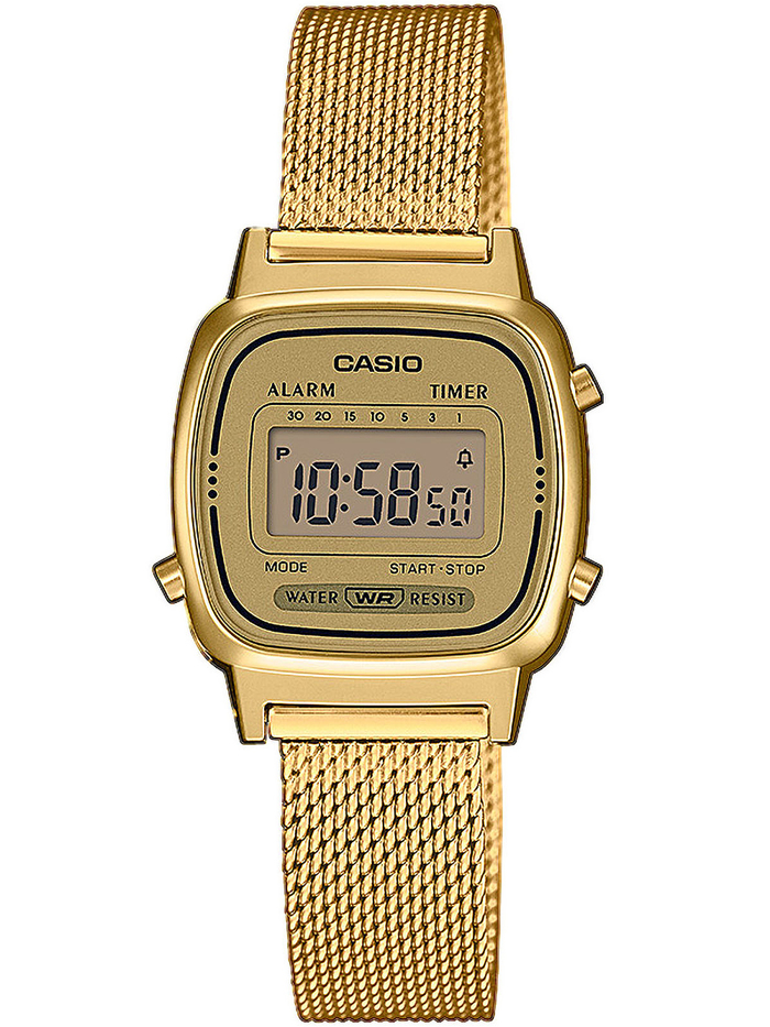 Casio Vintage Mini Roloi Batarias me Xruso Metalliko Brasele LA670WEMY-9EF