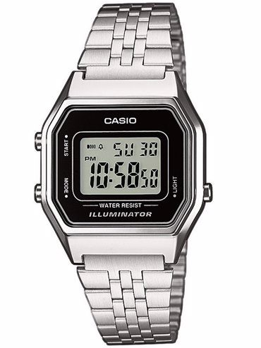 Casio Collection Ρολόι Μπαταρίας με Ασημί Μεταλλικό Μπρασελέ LA680WEA-1EF