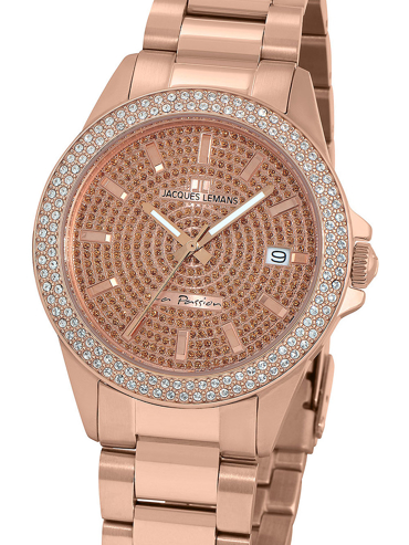 Jacques Lemans La Passion Ρολόι Μπαταρίας με Ροζ Χρυσό Μεταλλικό Μπρασελέ LP-129B