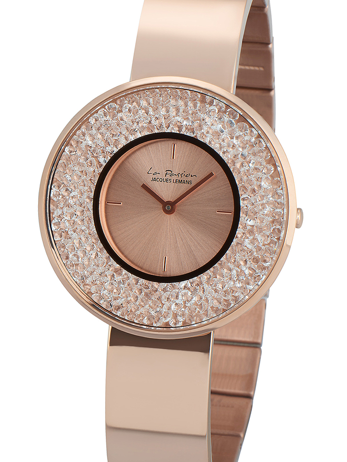 Jacques Lemans La Passion Roloi Batarias me Roz Xruso Metalliko Brasele LP-131B