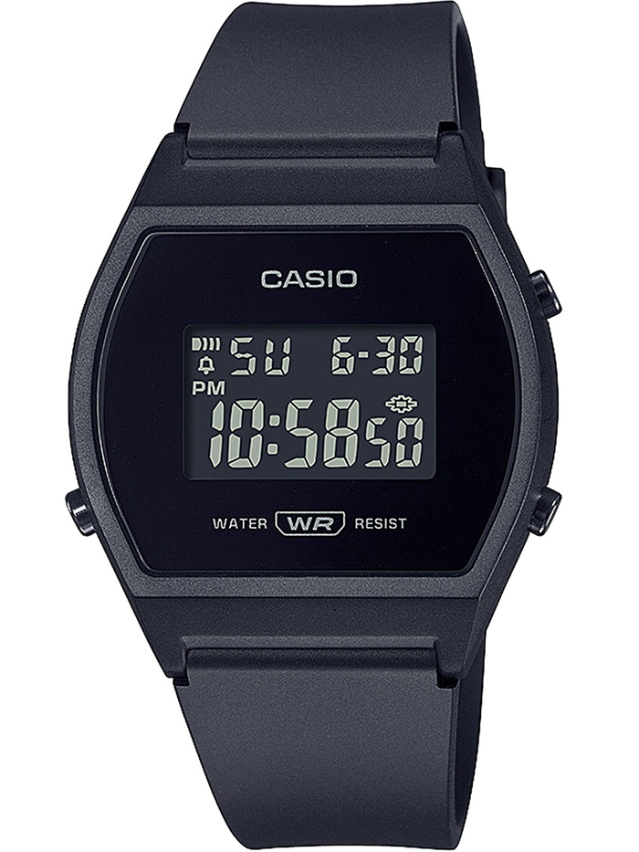 Casio Collection Roloi Batarias me Mavro Kaoutsouk Louraki LW-204-1BEF