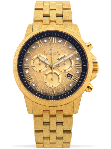 Louis XVI Aramis Frosted Ρολόι Χρονογράφος Μπαταρίας με Χρυσό Μεταλλικό Μπρασελέ LXVI1080