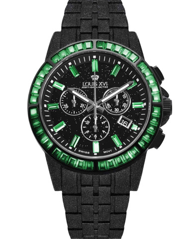 Louis XVI LXVI1182 Mens Watch Majeste Frosted Iced Out Chrono Limited 43mm 10ATM 