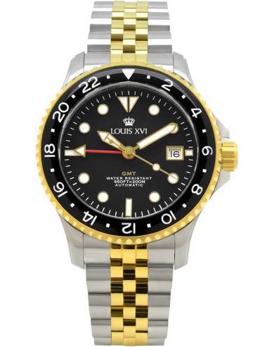 Louis XVI Mirabeau GMT Ρολόι Αυτόματο με Χρυσό / Ασημί Μεταλλικό Μπρασελέ LXVI1432