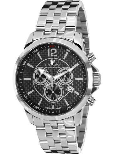 Louis XVI Athos Ρολόι Χρονογράφος Μπαταρίας με Ασημί Μεταλλικό Μπρασελέ LXVI801