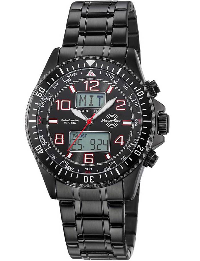 Master Time MTGA-10921-22M Mens Watch Radio World Timer 44mm 5ATM