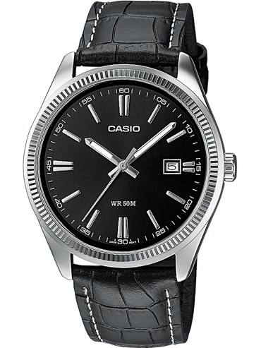 Casio Collection Ρολόι Μπαταρίας με Μαύρο Δερμάτινο Λουράκι MTP-1302PL-1AVEF