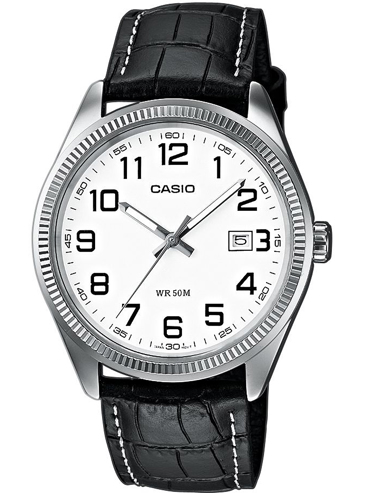 Casio Collection Ρολόι Μπαταρίας με Μαύρο Δερμάτινο Λουράκι MTP-1302PL-7BVEF