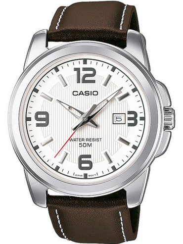 Casio Collection Ρολόι Μπαταρίας με Καφέ Δερμάτινο Λουράκι MTP-1314PL-7AVEF