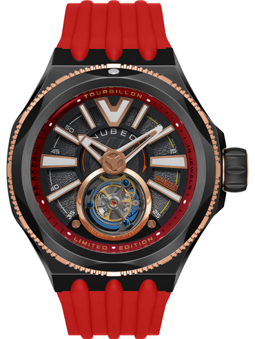 Nubeo Messenger Tourbillon Limited Ρολόι Αυτόματο με Κόκκινο Καουτσούκ Λουράκι NB-6075-09
