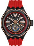 Nubeo Messenger Tourbillon Limited Roloi Aftomato me Kokkino Kaoutsouk Louraki NB-6075-09