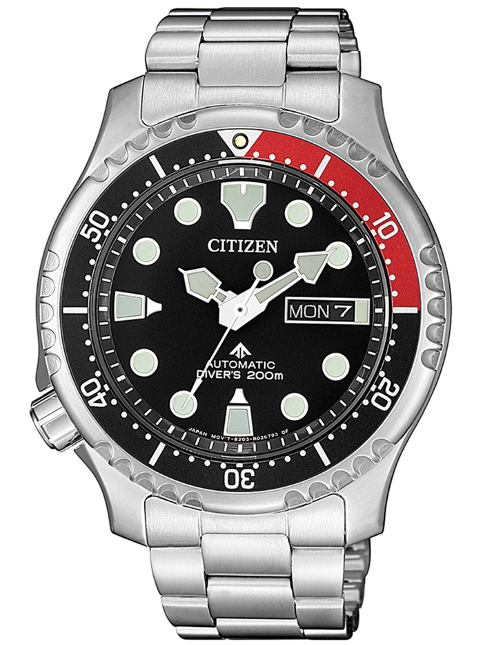 Citizen Promaster Diver Roloi Aftomato me Asimi Metalliko Brasele NY0085-86E