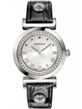 Versace Vanity Roloi Batarias me Mavro Dermatino Louraki P5Q99D001S009