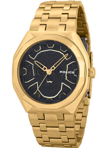Police Kediri Ρολόι Μπαταρίας με Χρυσό Μεταλλικό Μπρασελέ PEWJG2110703