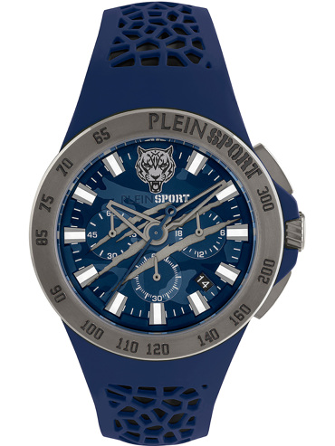 Plein Sport Thunderstorm Ρολόι Χρονογράφος Μπαταρίας με Μπλε Καουτσούκ Λουράκι PSABA0223