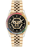 Philipp Plein Street Couture Roloi Batarias me Xruso Metalliko Brasele PW2BA0623