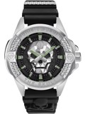 Philipp Plein The Skull Roloi Batarias me Mavro Kaoutsouk Louraki PWAAA0121