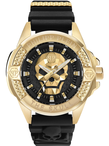Philipp Plein The $kull Ρολόι Μπαταρίας με Μαύρο Καουτσούκ Λουράκι PWAAA0221