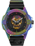 Philipp Plein The Skull Roloi Batarias me Mavro Kaoutsouk Louraki PWAAA2123