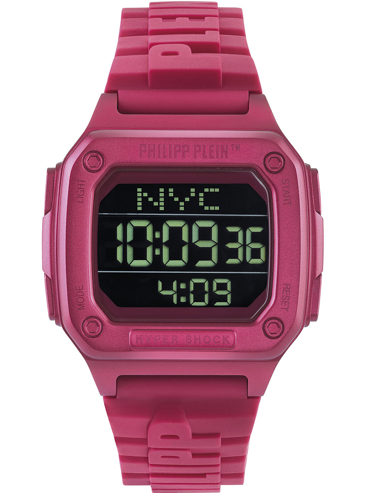 Philipp Plein Hyper Sport Ψηφιακό Ρολόι Μπαταρίας με Κόκκινο Καουτσούκ Λουράκι PWHAA0121