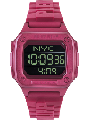 Philipp Plein Hyper Sport Ψηφιακό Ρολόι Μπαταρίας με Κόκκινο Καουτσούκ Λουράκι PWHAA0121