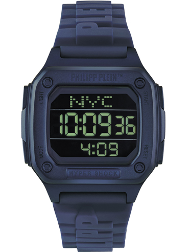 Philipp Plein Hyper Sport Ψηφιακό Ρολόι Μπαταρίας με Μπλε Καουτσούκ Λουράκι PWHAA0321