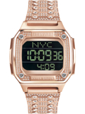 Philipp Plein Hyper $hock Psifiako Roloi Batarias me Roz Xruso Metalliko Brasele PWHAA1221