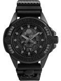 Philipp Plein The $kull Roloi Batarias me Mavro Kaoutsouk Louraki PWNAA0322