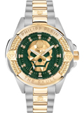 Philipp Plein The $kull Roloi Batarias me Xruso / Asimi Metalliko Brasele PWNAA0622