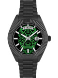 Philipp Plein Rock Couture Day-Date Roloi Batarias me Mavro Metalliko Brasele PWPNA0724