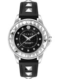 Philipp Plein Rock Couture Roloi Batarias me Mavro Dermatino Louraki PWPQA0124