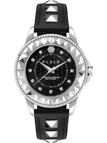Philipp Plein Rock Couture Ρολόι Μπαταρίας με Μαύρο Δερμάτινο Λουράκι PWPQA0124
