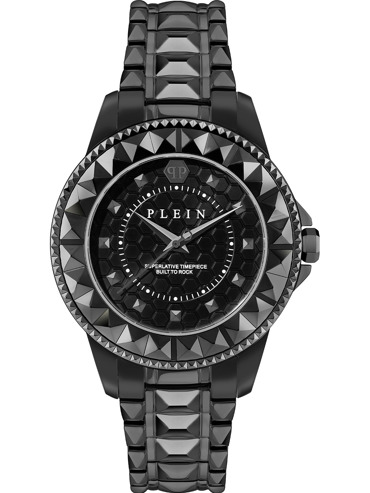 Philipp Plein Rock Couture Ρολόι Μπαταρίας με Μαύρο Μεταλλικό Μπρασελέ PWPQA0524
