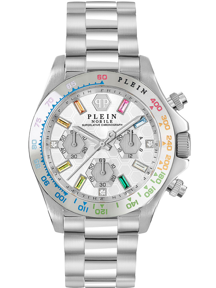Philipp Plein Street Couture Roloi Xronogafos Batarias me Asimi Metalliko Brasele PWSBA0123