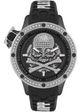 Philipp Plein Hyper Sport Roloi Aftomato me Mavro Kaoutsouk Louraki PWUAA0123