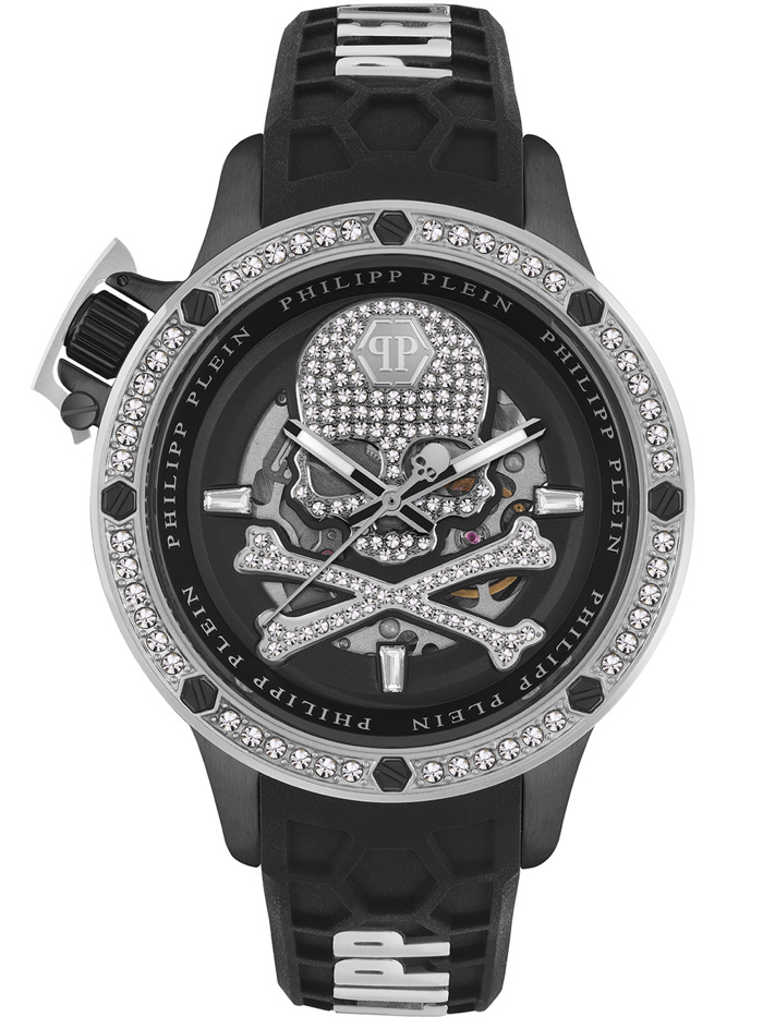Philipp Plein Hyper Sport Roloi Aftomato me Mavro Kaoutsouk Louraki PWUAA0123