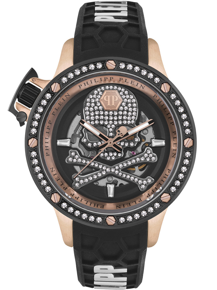 Philipp Plein Hyper Sport Roloi Aftomato me Mavro Kaoutsouk Louraki PWUAA0223