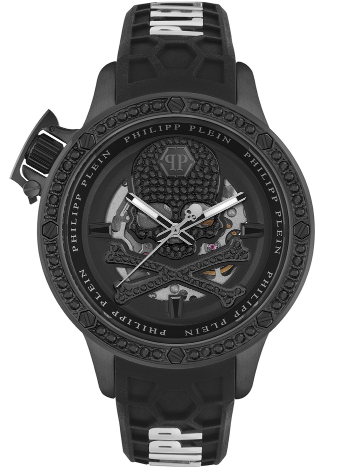 Philipp Plein Hyper Sport Roloi Aftomato me Mavro Kaoutsouk Louraki PWUAA0423