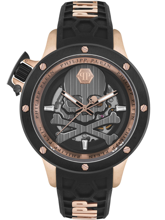Philipp Plein Hyper Sport Roloi Aftomato me Mavro Kaoutsouk Louraki PWUAA0623