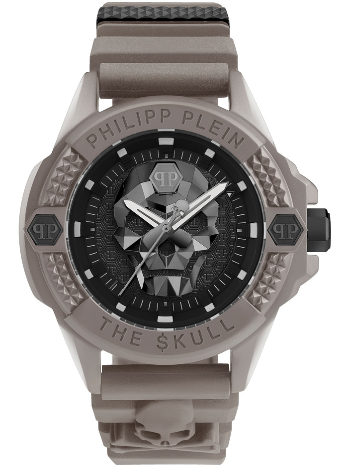 Philipp Plein The $kull Roloi Batarias me Kafe Kaoutsouk Louraki PWUBA0323
